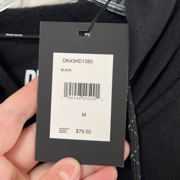 NWT DKNY Full Zip Hoodie with Pockets M Black - Picture 8 of 11